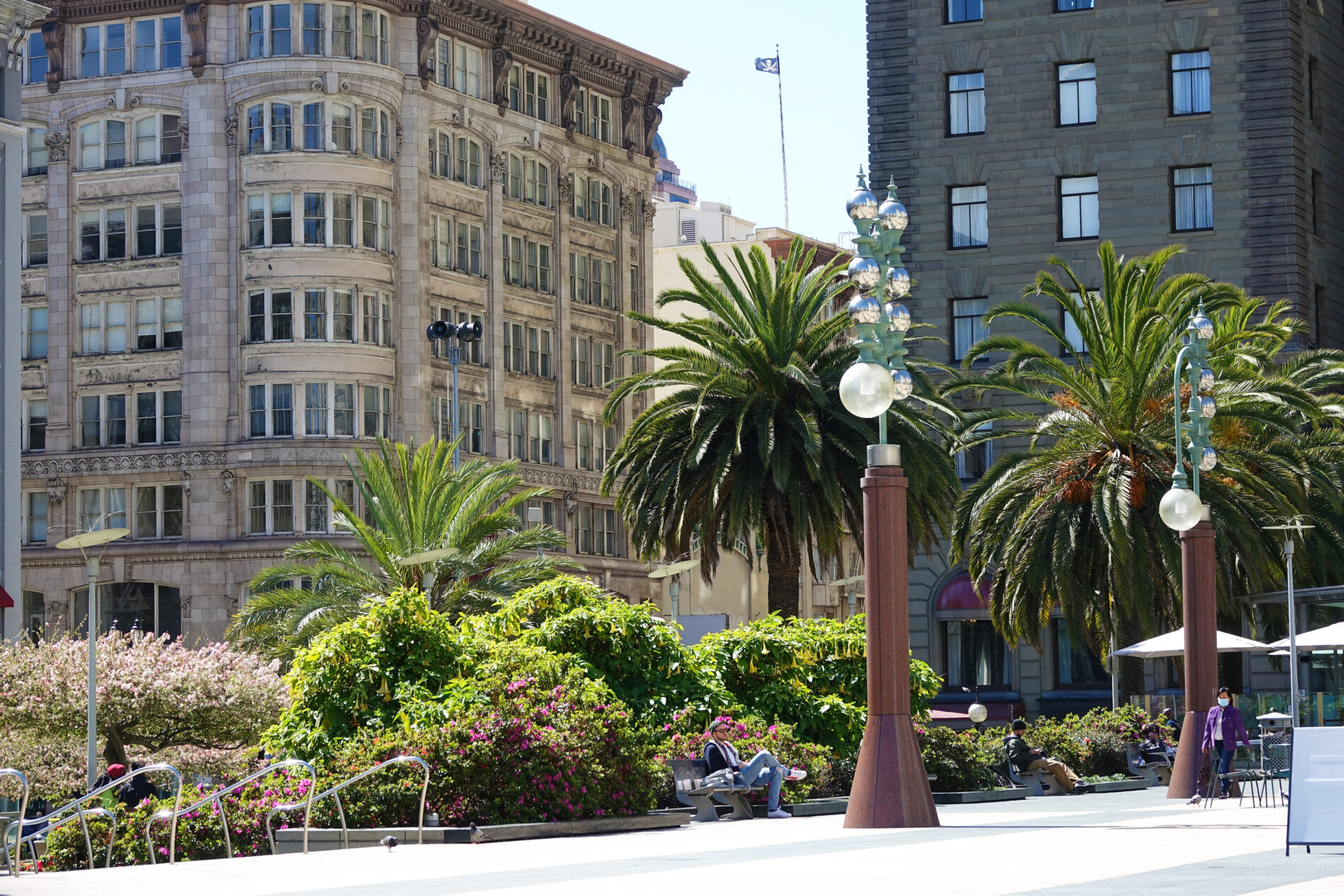 Union Square in San Francisco’s upscale shopping district.