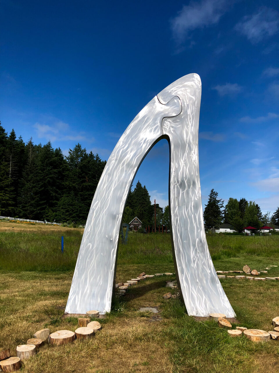 The sculpture park in Roche Harbor is a fantastic place to enjoy some local art, like this metal whale fin.
