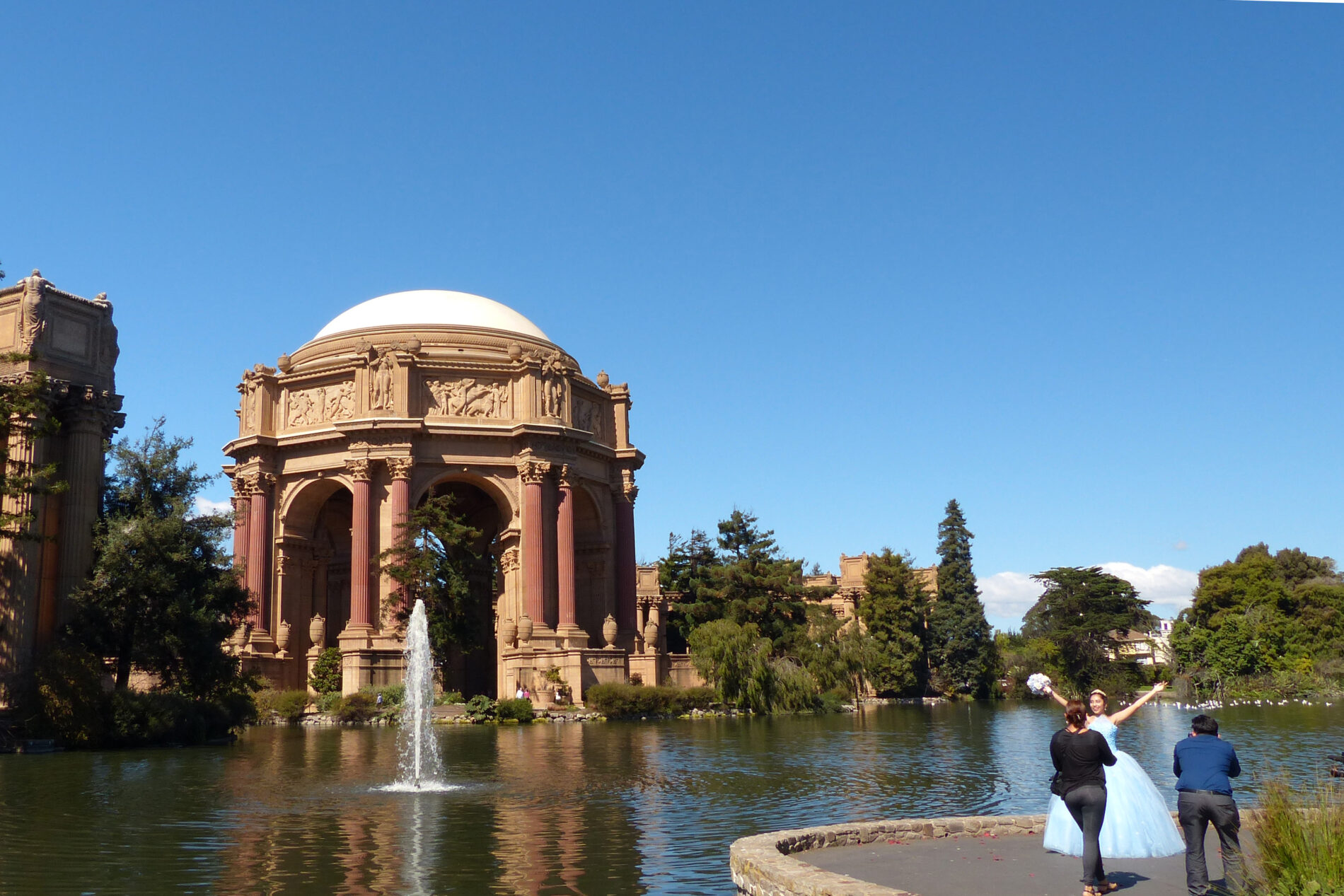The San Francisco Palace of Fine Arts. It’s a faux Roman ruin built for the 1915 World’s Fair, and it’s a great photo op.