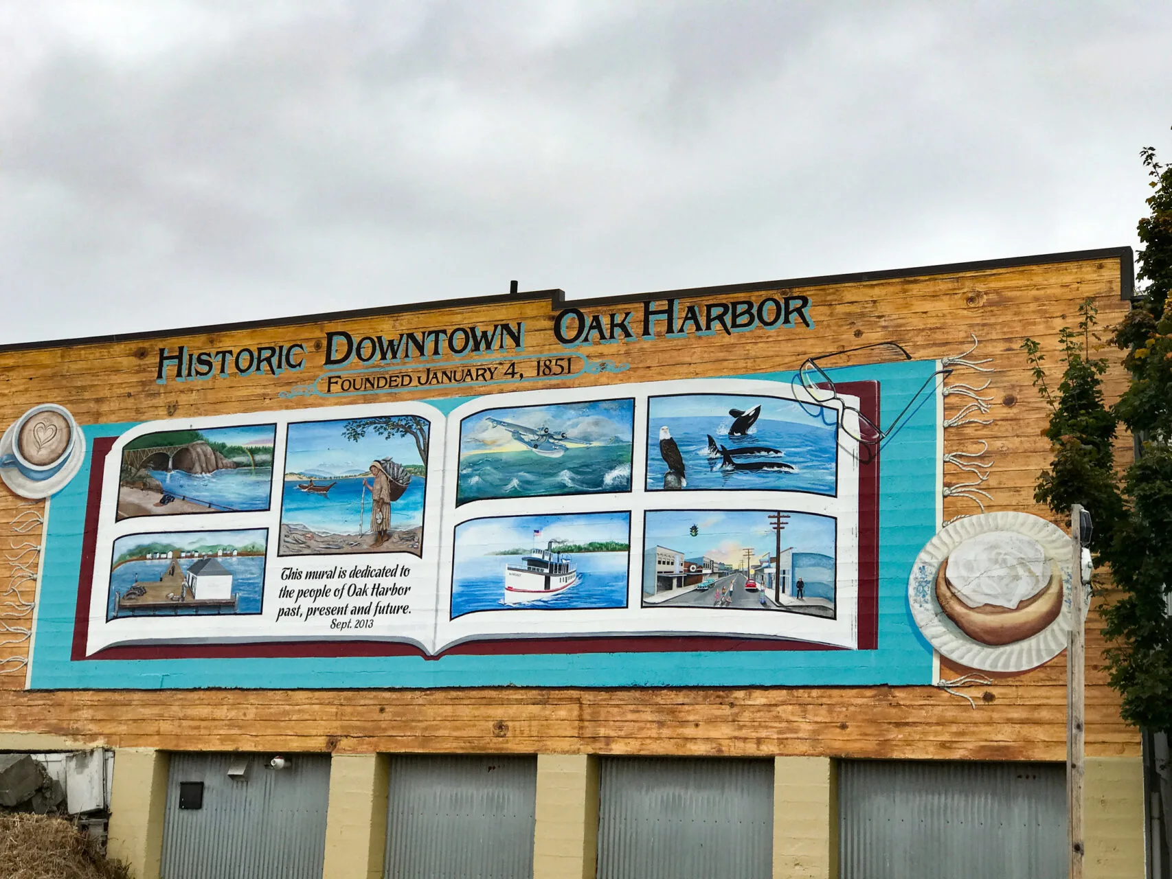 Mural on Oak Harbor town building on Whidbey Island.