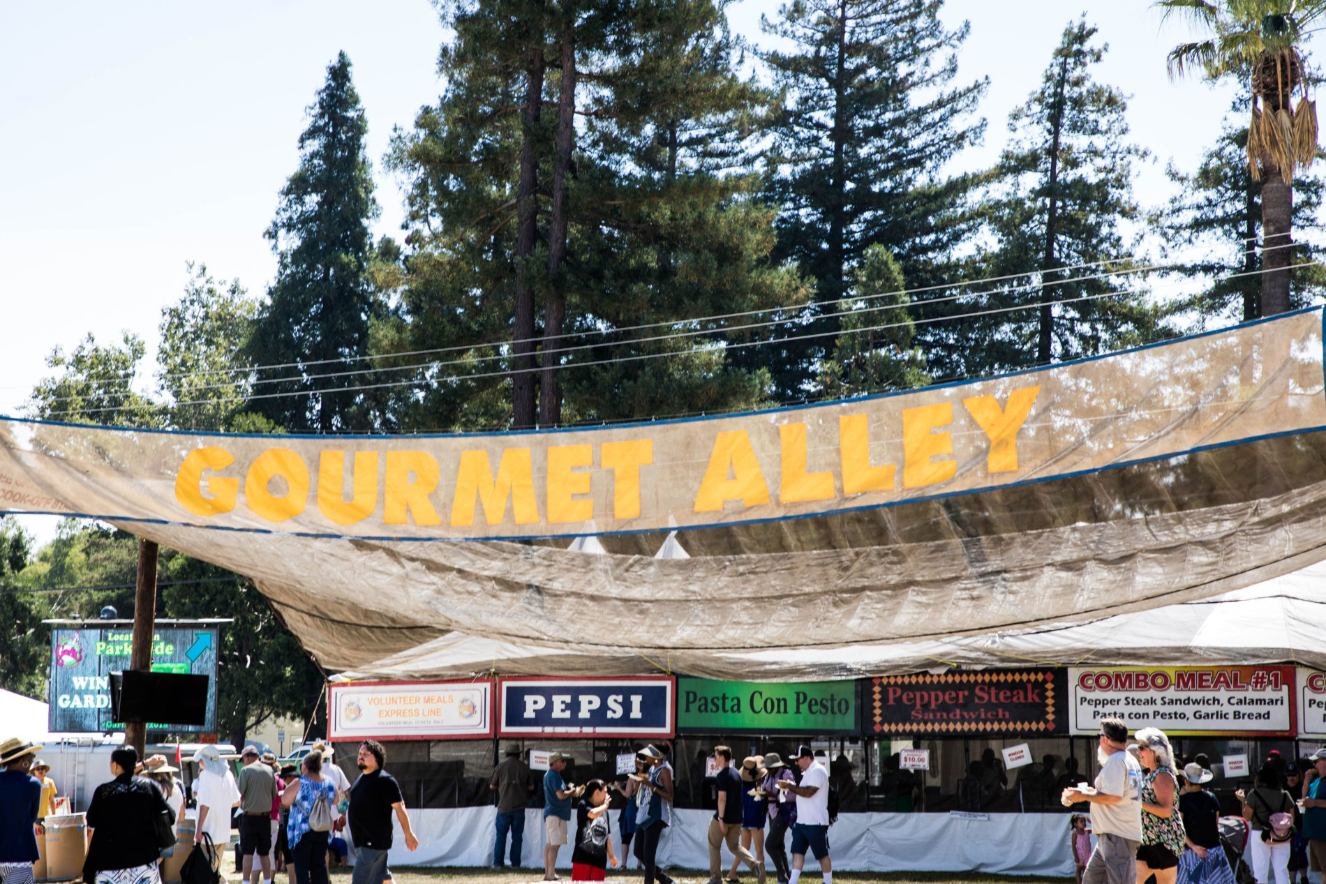 Gourmet Alley at the Gilroy Garlic Festival is where you can purchase all kinds of delicious garlicky foods to try.