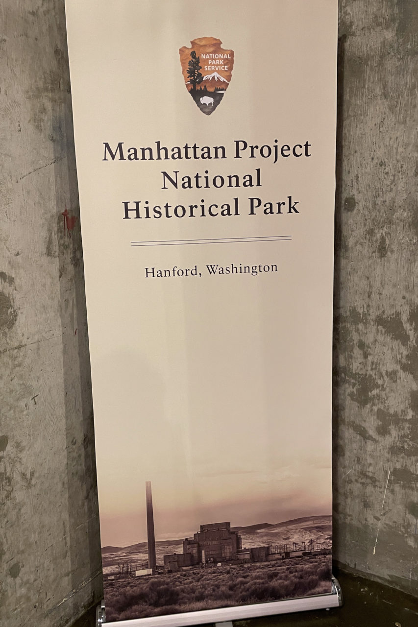 Along with LIGO, you can visit the B Reactor as two of the Hanford Tours: National Park Service sign identifying the B Reactor in Hanford as a Manhattan Project National Park.