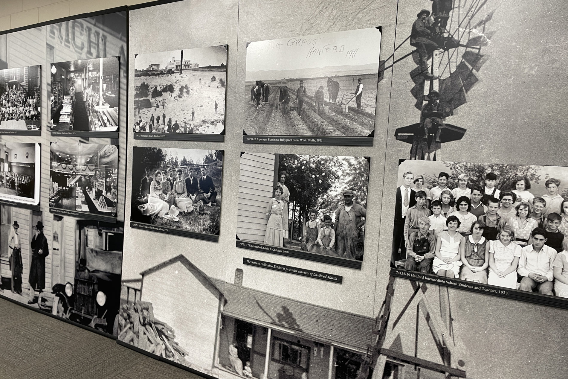 At the Hanford visitor's center, you can see this exhibit of settlers who lived in the Hanford area and were displaced when the Manhattan Project took over the land.