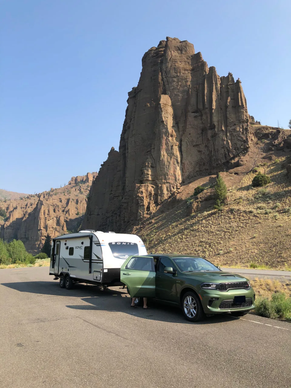 At a pull-out near Cody, Wyoming, we parked the RV for the amazing views.