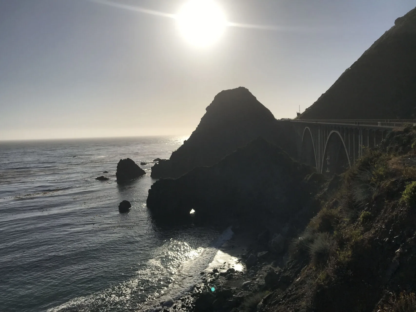 Sunset at Big Creek Bridge in Big Sur, a must-see on the PCH.