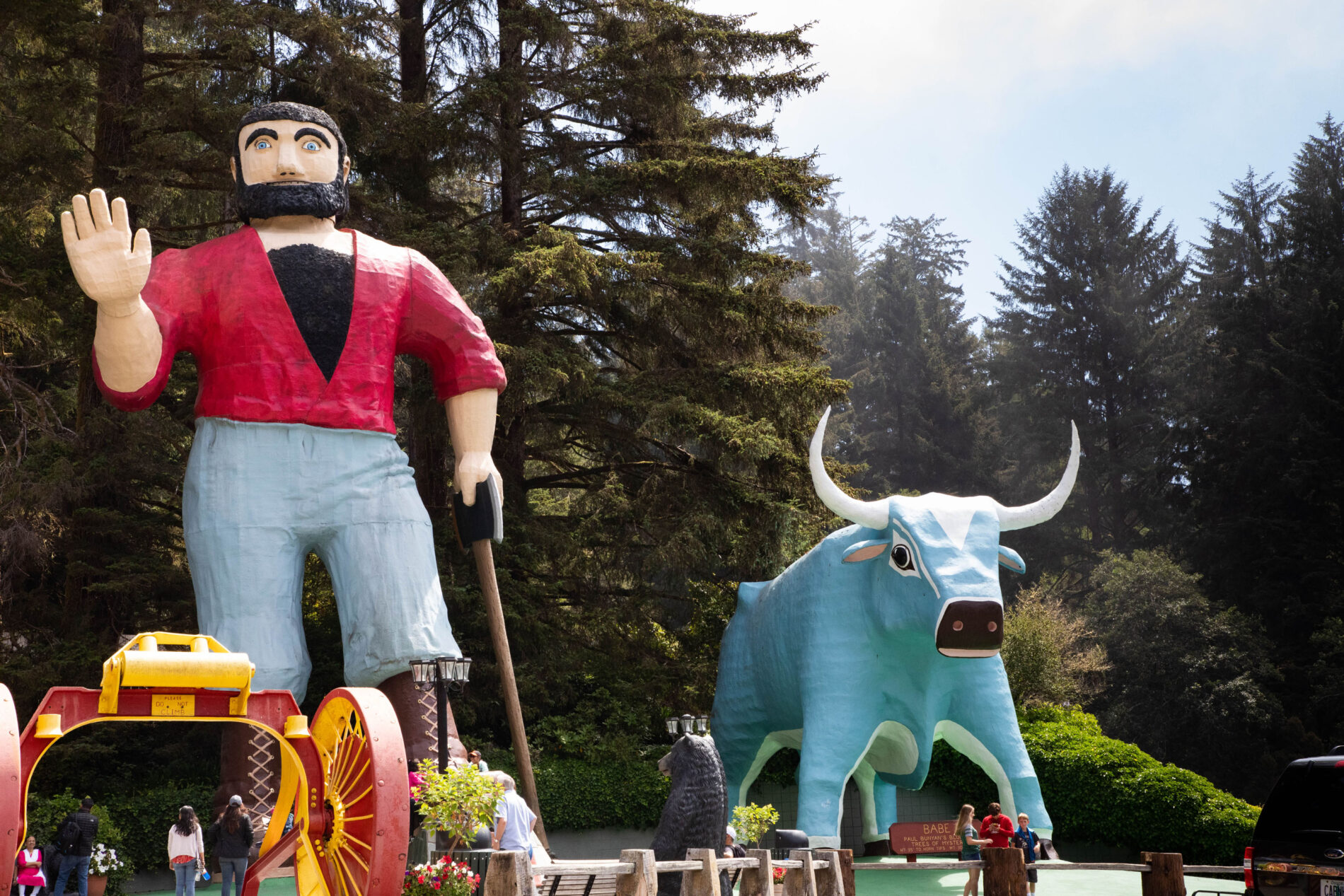 Every Pacific Coast Highway trip should include a stop to say hello to Paul Bunyon and he blue ox.