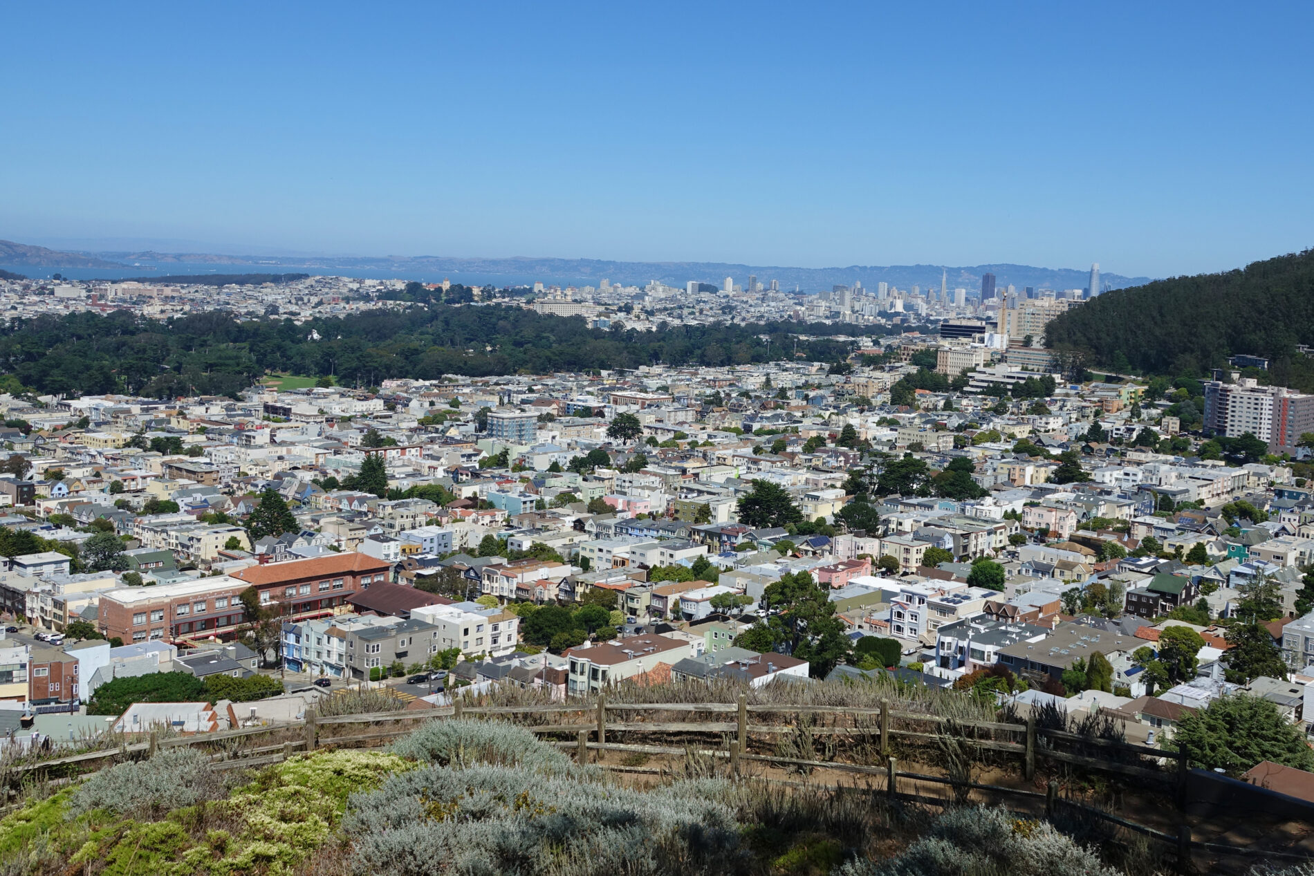 Overlooking San Francisco from Grandview Park on the top of Turtle Hill.