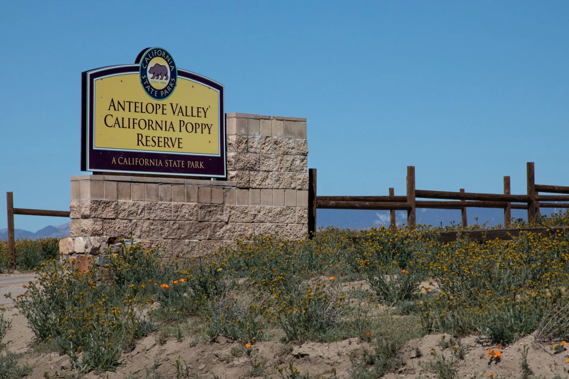 Antelope Valley California Poppy Reserve sign.