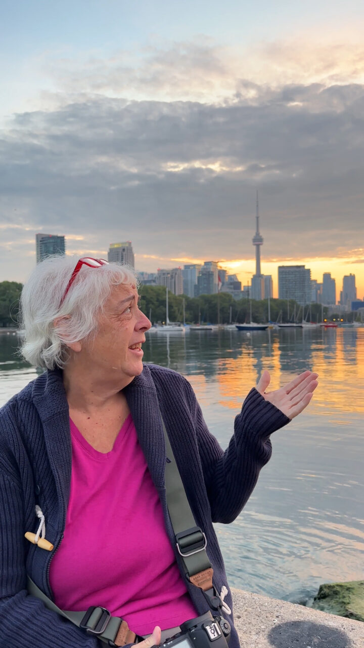 Corinne during a Toronto sunrise.