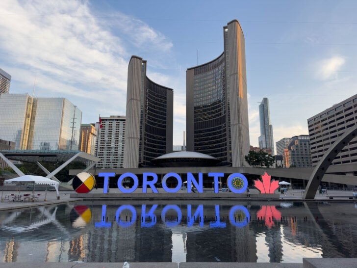 The Toronto Sign in Nathan Phillips Square is one of the cool things to do in Toronto.